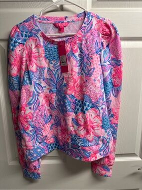 NWT* Lilly Pulitzer Pink & Blue Floral Tee